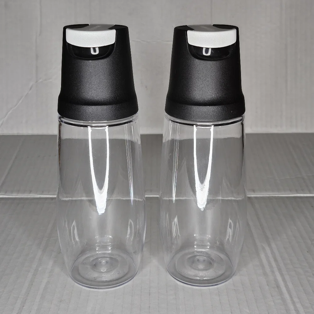 Tupperware Tilt N Serve Dispensers Clear Set 2 Dressing Oil Vinegar 11 oz 340 ml